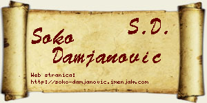 Soko Damjanović vizit kartica
